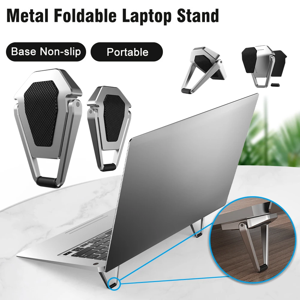 

Metal Foldable Laptop Stand Base Non-slip Bracket For Macbook Pro Air Lenovo Computer Accessories Portable Notebook Holder