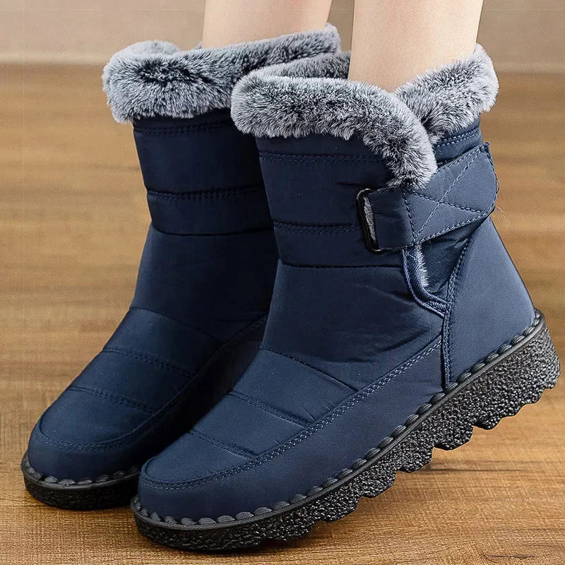 

Women's Boots New Winter Boots For Women Snow Boots Low Heel Fur Botas Mujer Mid-Calf Winter Shoes Women Elegant Footwear Female