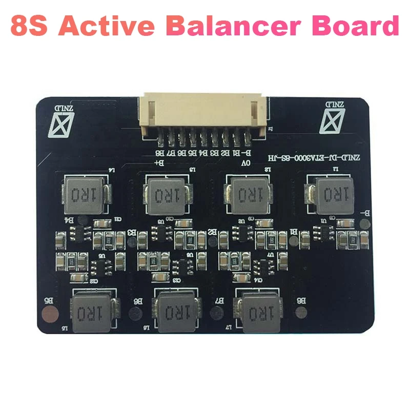 

1Set Black 8S Active Balancer Board Lifepo4 Lipo Li-Ion Lithium Battery Energy Transfer Board 1.2A High Current Module