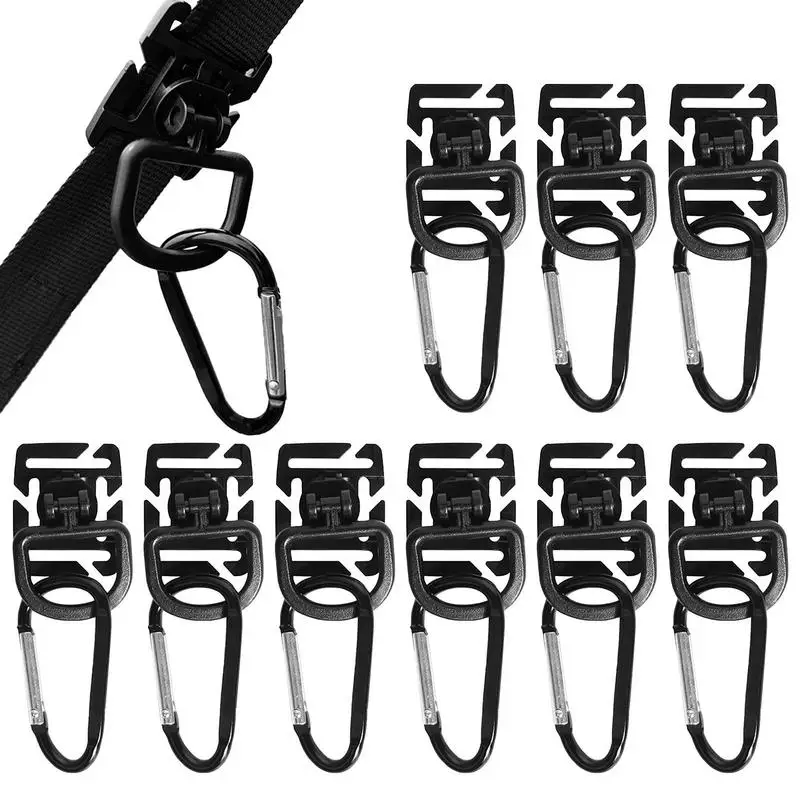 Camping Hooks 10 Pcs Backpack Hooks For Camping Tent Aluminum Alloy Sturdy No Sliding Camping Supplies With Storage Bag For Lamp