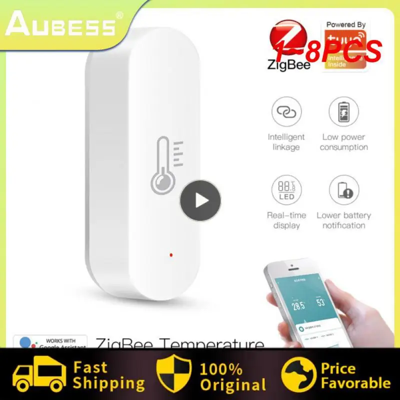 

1-8 шт., термометр 1-Tuya ZigBee для измерения температуры и влажности