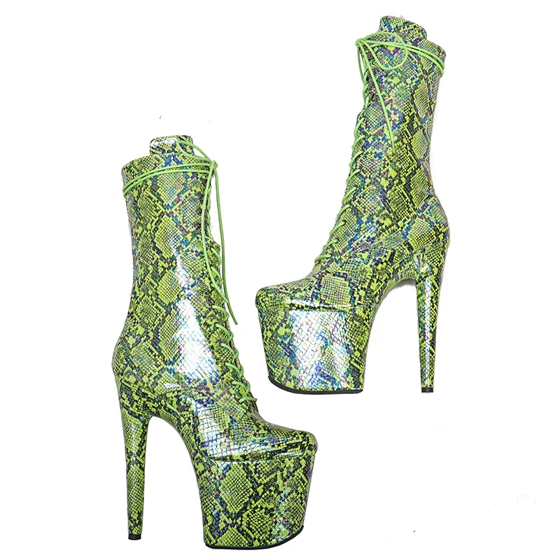 Leecabe snake 20CM/8inches High Heel platform Boots closed toe Pole Dance boots