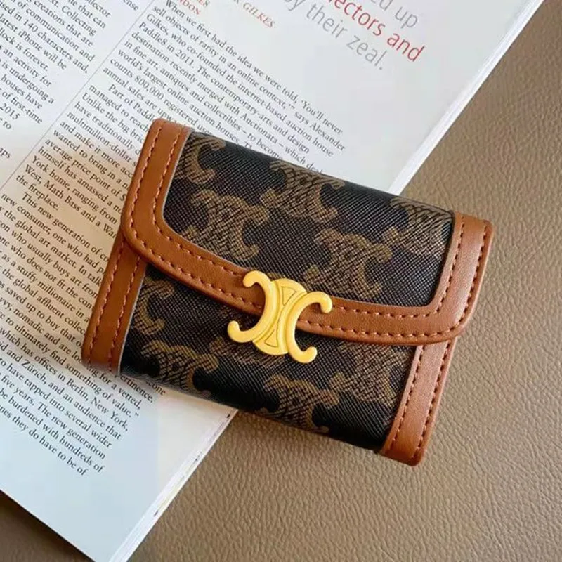 

Nova moda fold carteira curta para o design de zíper de couro macio do plutônio das mulheres mini moeda bolsa titular do cartão