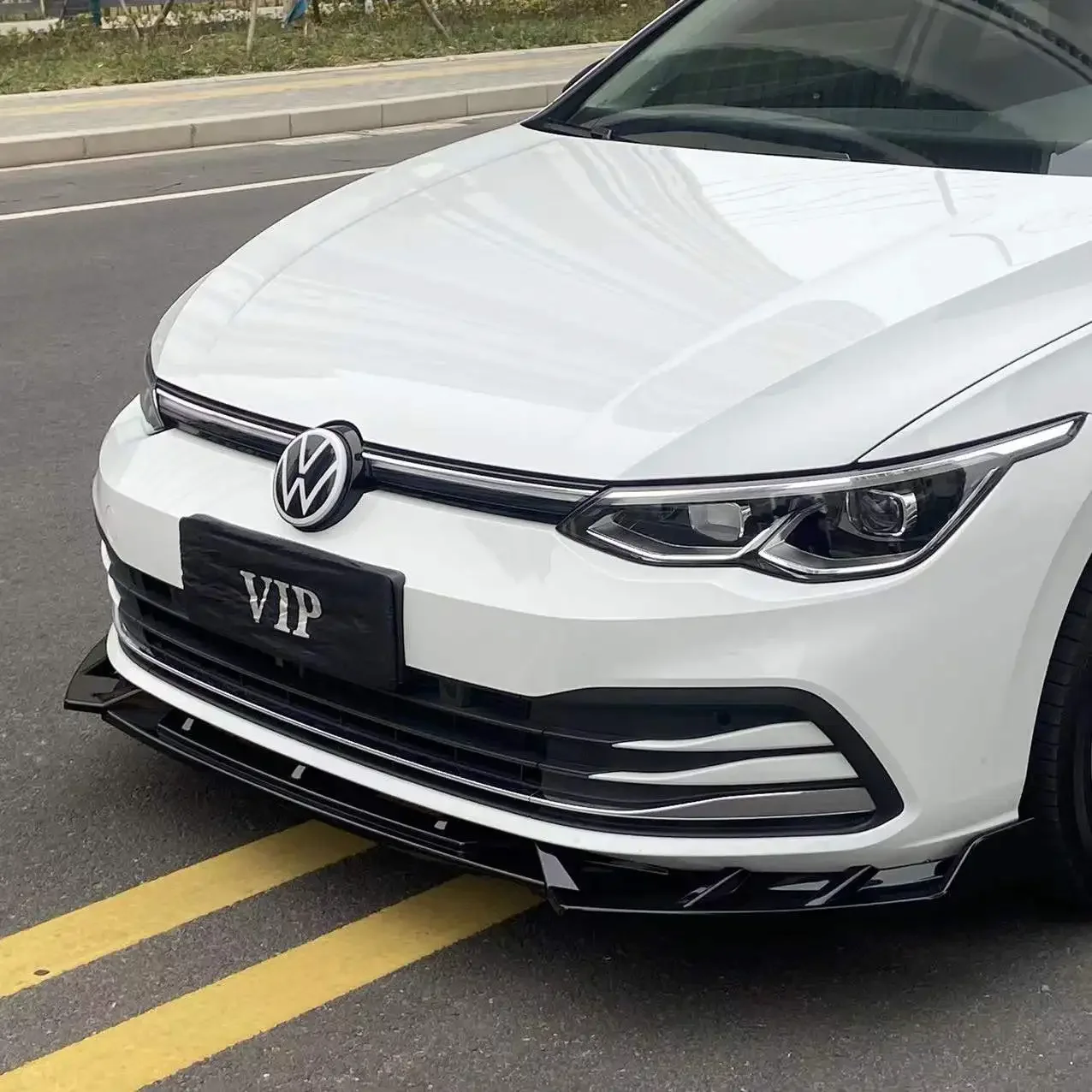 

Новый дизайн от 2019 до 2023 для Volkswagen VW Golf 8 MK8 Ⅷ R GTI GTD GTE, передний бампер, диффузор для губ, разветвители, корпус из АБС-пластика