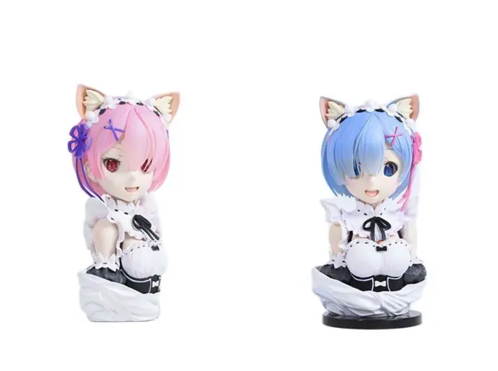

Anime Re:ZERO -Starting Life in Another World- Rem Ram Cat Ear Ver. Bust PVC Action Figure Collectible Statue Model Toys Doll