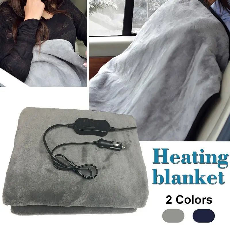 

12v Car With Timed Temperature Control Heating Blanket Gray Flannel 145*100cm Large Size Digital Display Electric Blanket New