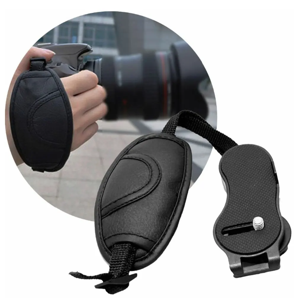 

Leather Hand Grip Wrist Strap for DSLR Cameras Suitable for Nikon Canon(Black)