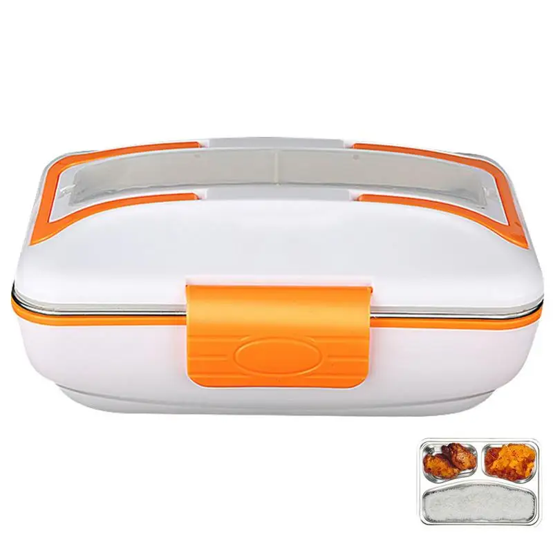 

12V Car Electric Heating Lunch Box Car And Home Portable Stainless Steel Liner Insulation Container Cutlery Set Adult Bento Box