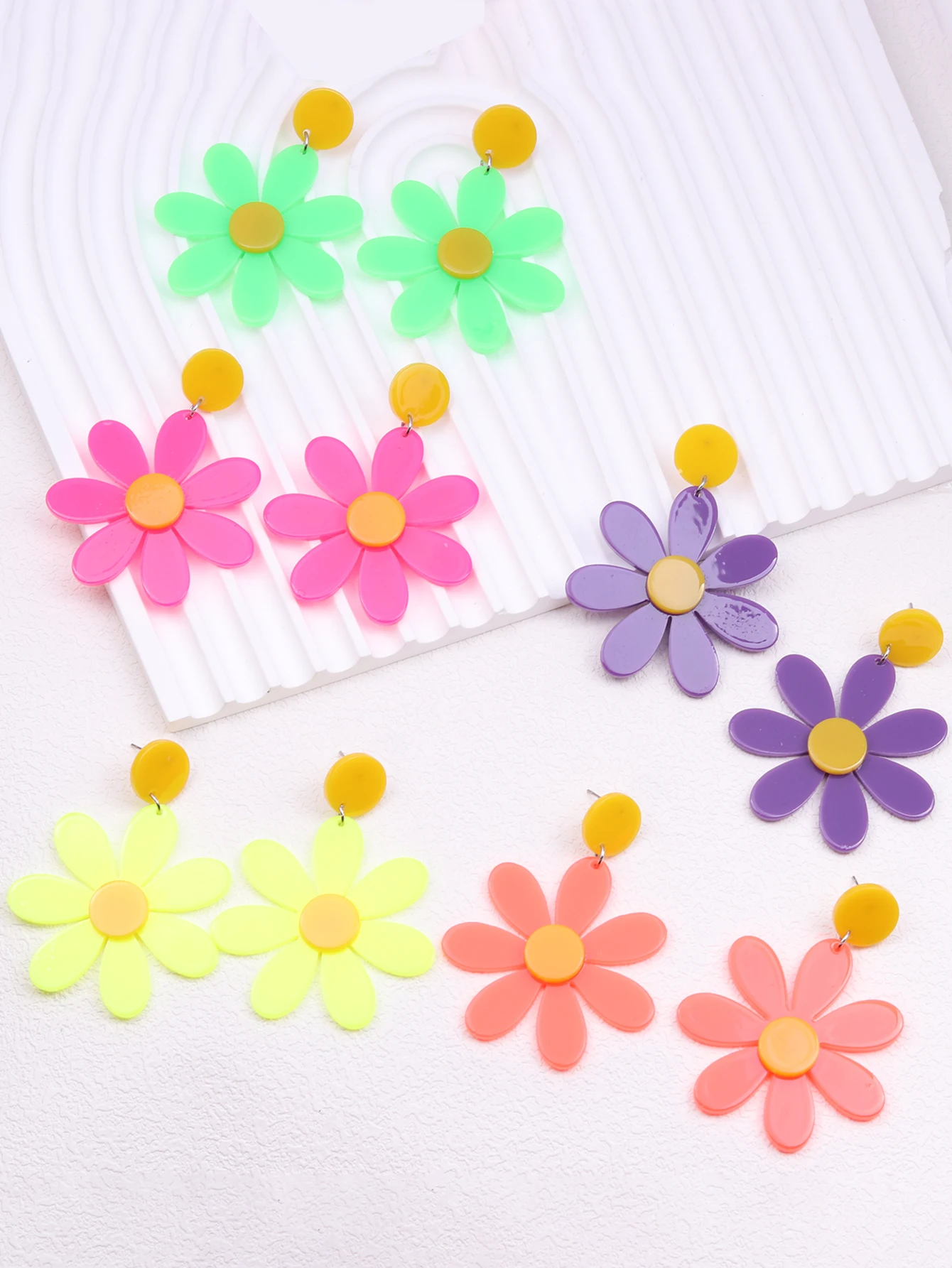 1 пара летних пляжных сережек в богемном стиле флуоресцентного цвета для женских