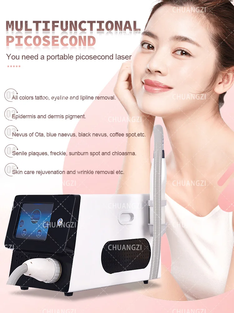 

The Latest Nd Yag La-ser 1064nm 532nm 1320nm Machine Tattoo Removal Eyebrow Freckle Factory Direct Sales