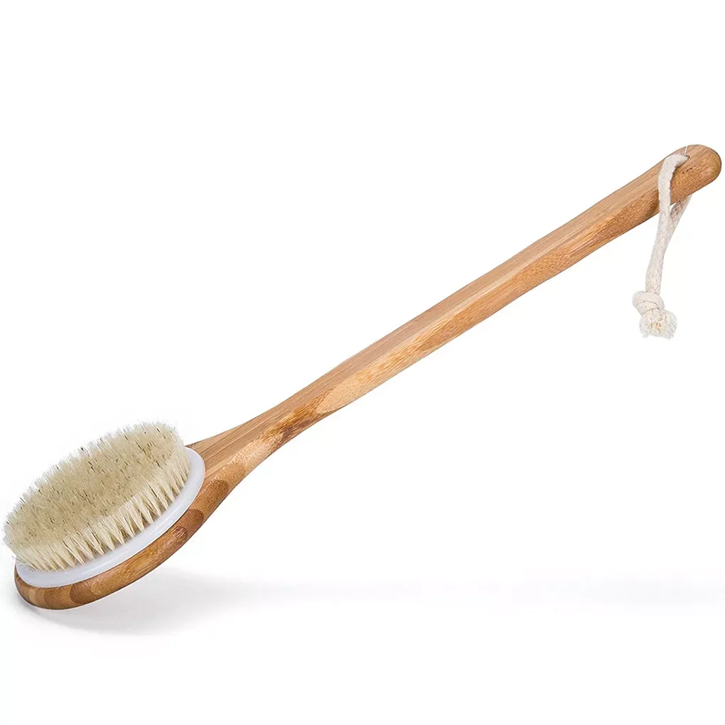 

2022New New 1PC Long Wooden Handle Bath Body Brush Removable Bristle Exfoliating Dry Skin Back Scrubber Shower Cleaning Massager