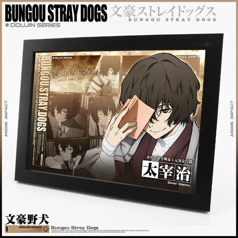 Фото Bungo Stray Dogs dazai Osamu Nakahara Chuuya, вторичная анимация, периферийная фоторамка, креативные мультяшные настольные украшения, подарок №3