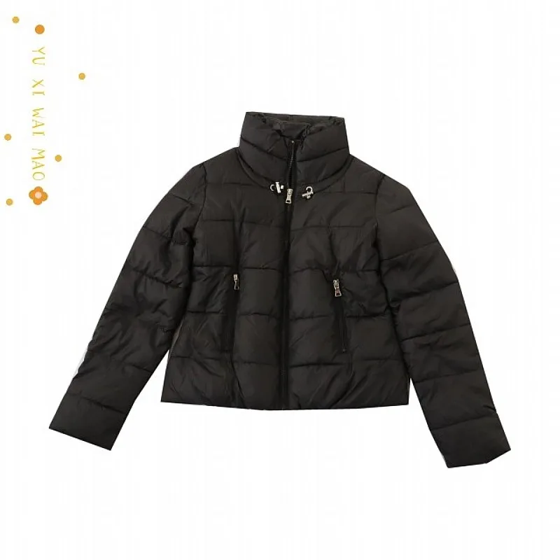 Внешняя торговля новая зимняя женская однотонная двухслойная теплая куртка с