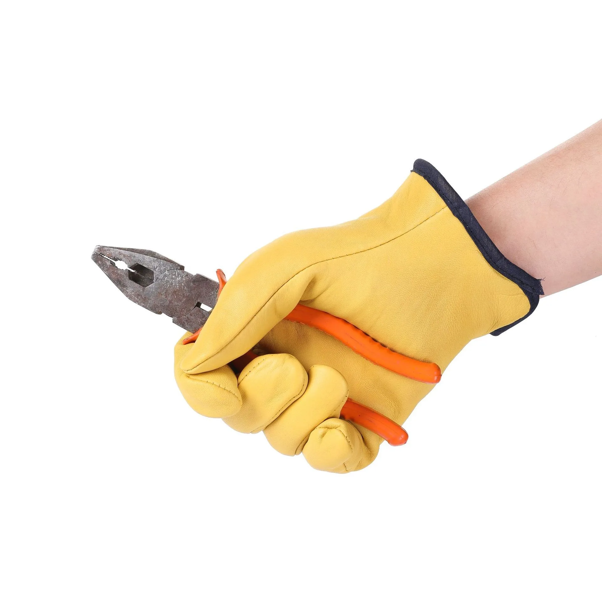 Зимние рабочие перчатки кожаные термоперчатки Рабочая перчатка с хлопковой