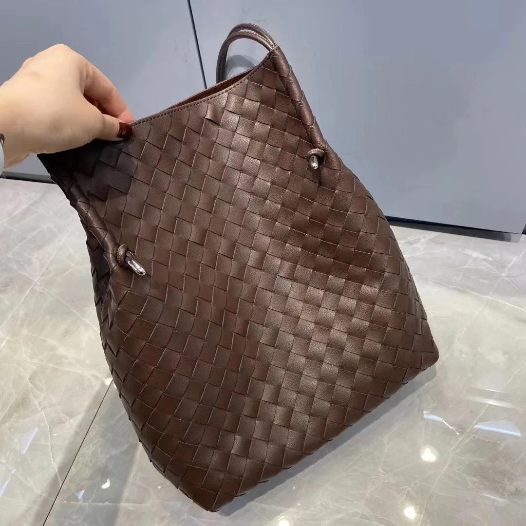 

New Woven Handbag for Women Large Capacity Pu Leather Flip Cover Personality All-Match 2022 Lady Messenger Shoulder Bag