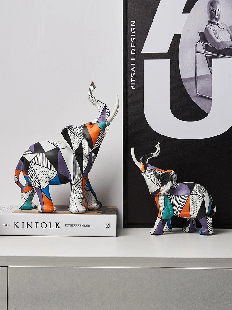 

Room Decor Creative Elephant Decoration Figurine Home Living Room TV Cabinet Desktop Porch Decoration Statue Sculptures Art Gift