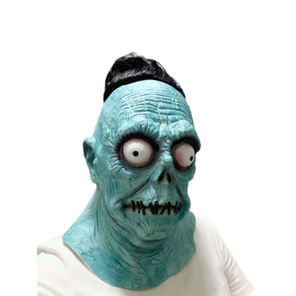 Ужасная маска зомби с париком реалистичный персонаж фильма на всю голову скелет