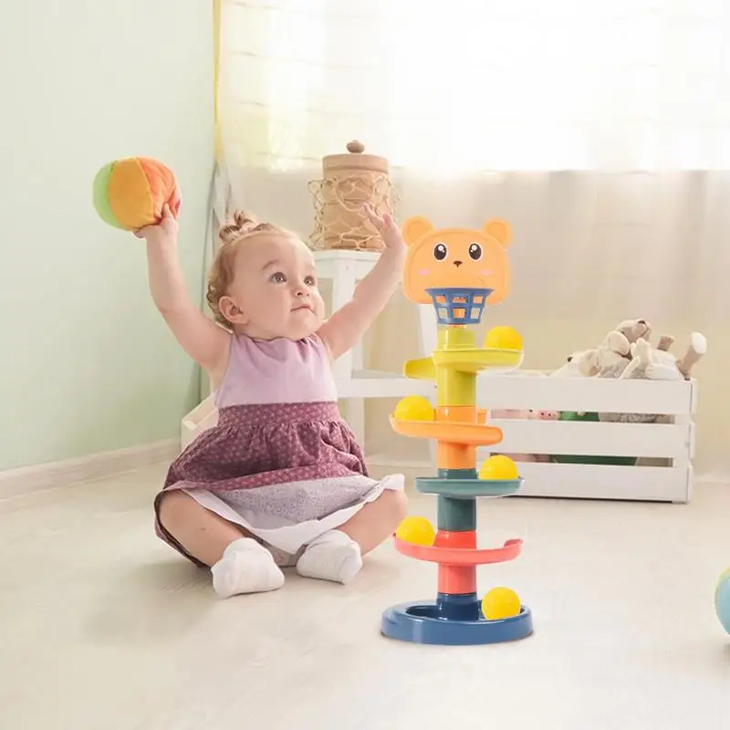 Spiraal Ball Drop Tower And Roll Activity Toy Balls Ramp Whirling Stack Toss Game для малышей