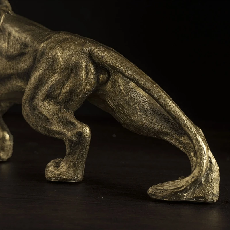 Смола золотые фигурки короля львов домашний офис настольный современный декор