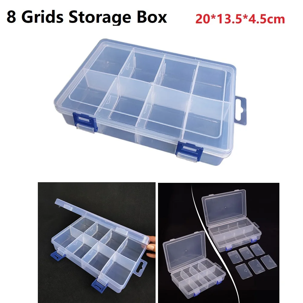 

Transparent Plastic Storage Jewelry Box Plastic Compartment Adjustable Container Storage Boxes Tools&Jewelry&Fishing Gear&Screw