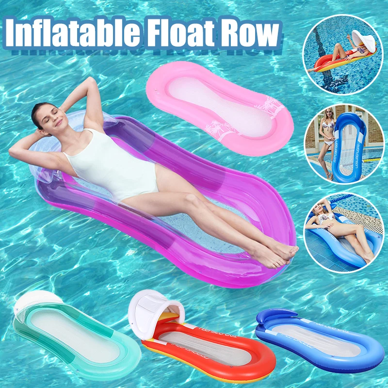

Foldable Inflatable Floating Row Summer PVC Swimming Pool Air Mattresses Water Float Bed Lounger Chair Hammock Beach Pool Party