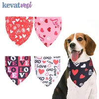 dog bandana valentine day dog grooming supplies love heart print dog scarf saliva towel puppy triangle scarf cat dog accessories