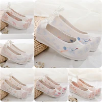 hanbok shoes womens ancient elevator everted toe embroidered shoes national style matching ancient white lace up bow shoes