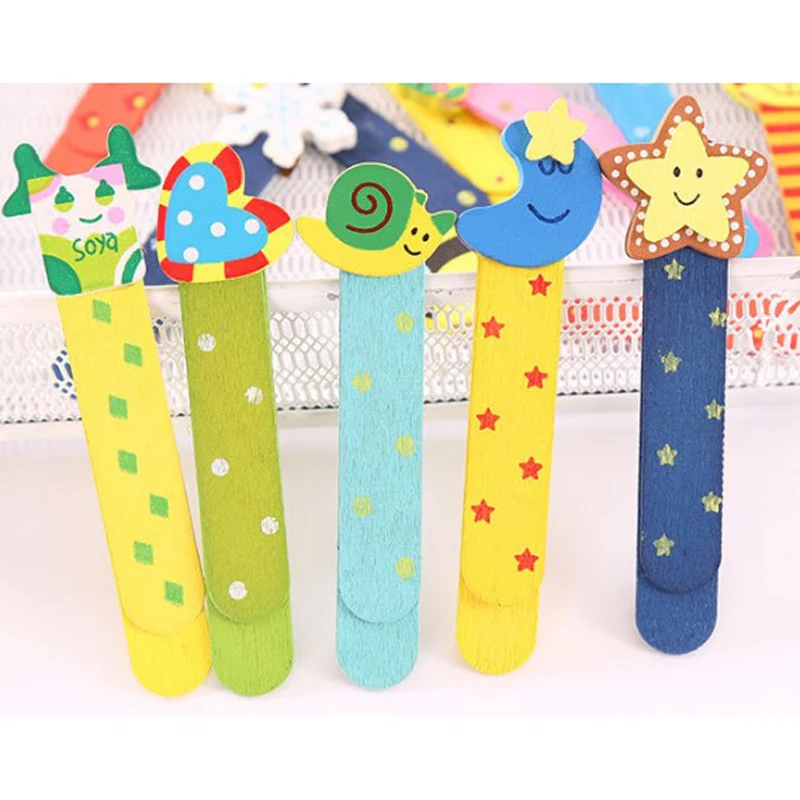 15 шт. деревянные Мультяшные закладки для книг животных |