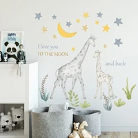 wall stickers home decoration wall room decor home accessories wallpaper giraffe moon star room self adhesive