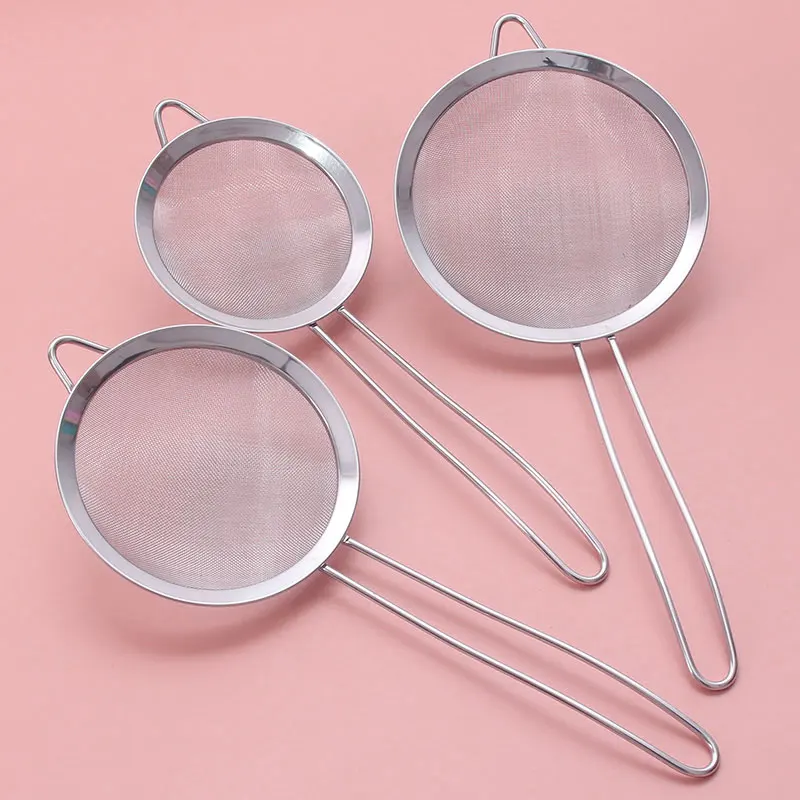 

Stainless Filter Steel Wire Fine Mesh Oil Strainer Flour Colander Sieve Sifter Pastry Baking Tools kitchen Accessories