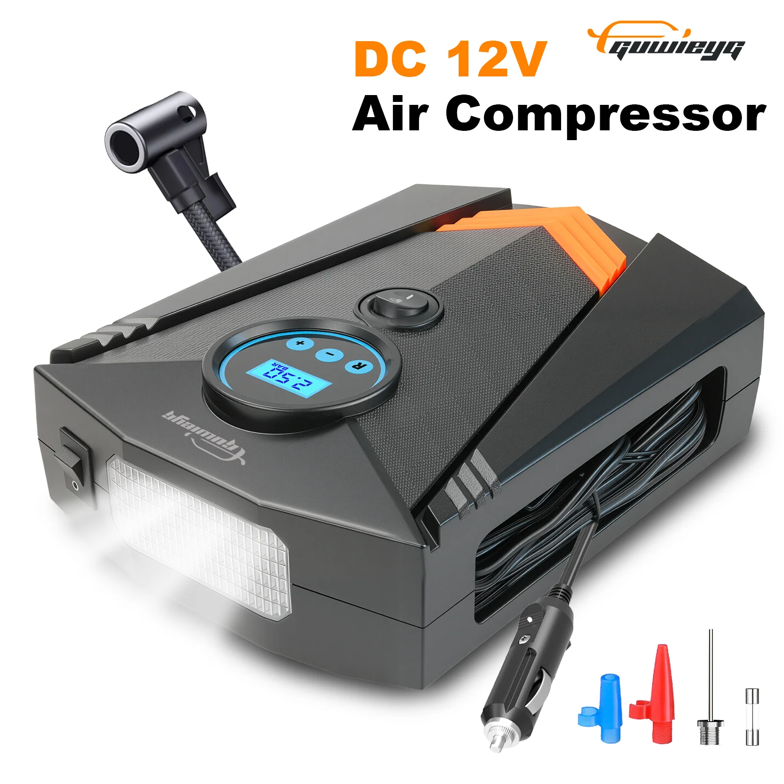 

GUWIEYG автомобильный воздушный насос DC12V 150PSI насос для накачивания шин интеллектуальный цифровой дисплей воздушный компрессор насос для авто мотоциклы велосипед