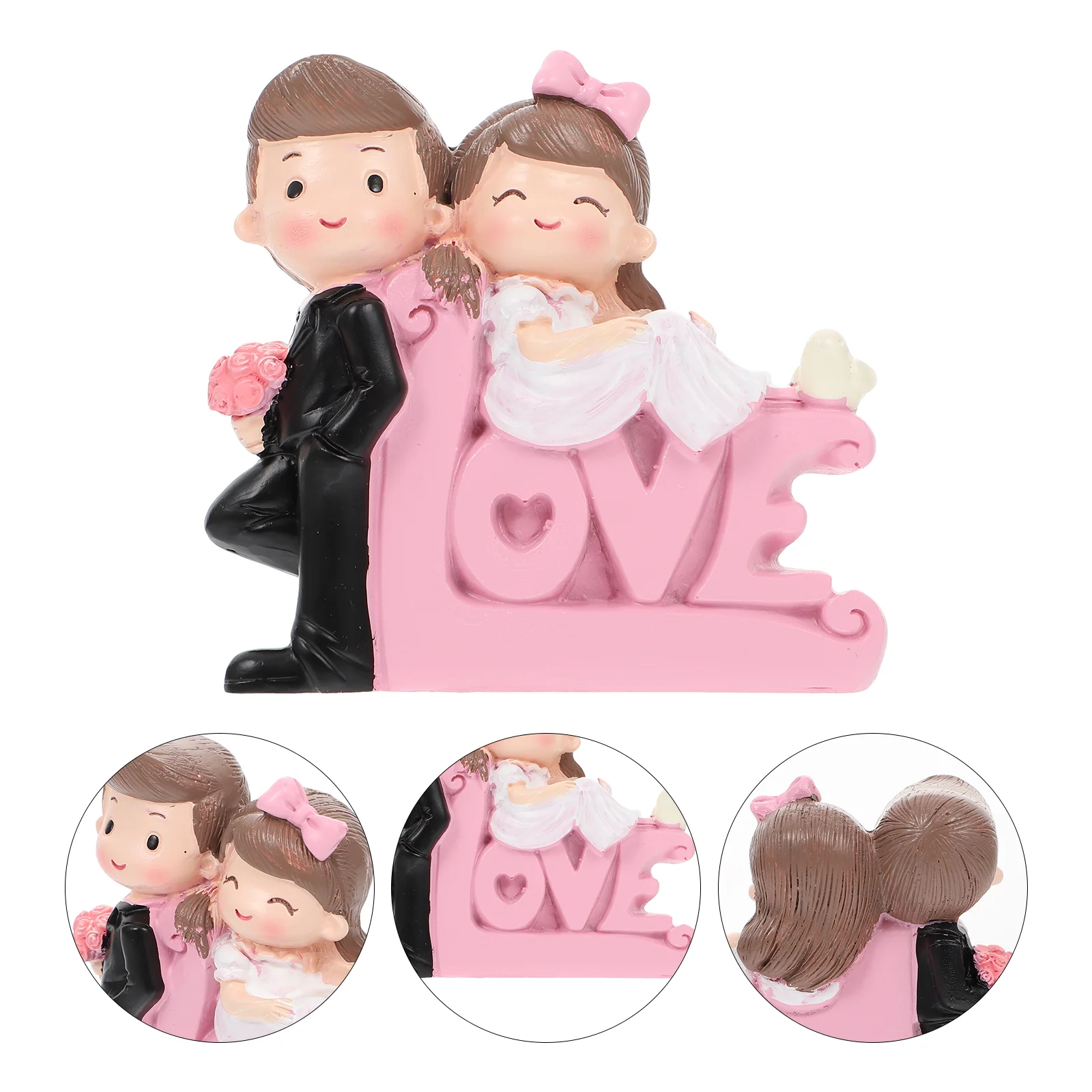 

Bride And Groom Figurines Resin LOVE Couple Figurine Wedding Bridal Engagement Party Decoration