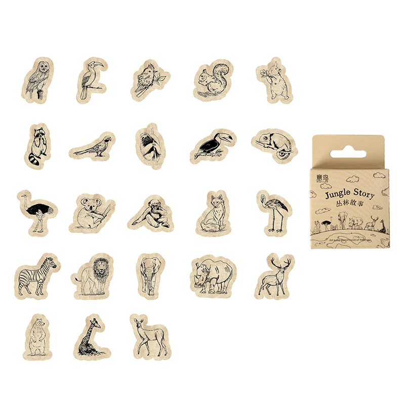 

Мини-наклейки в виде джунглей, 4 см, 46 шт.