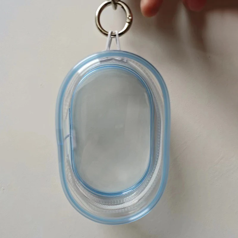 

Мини прозрачный чехол для наушников с брелком