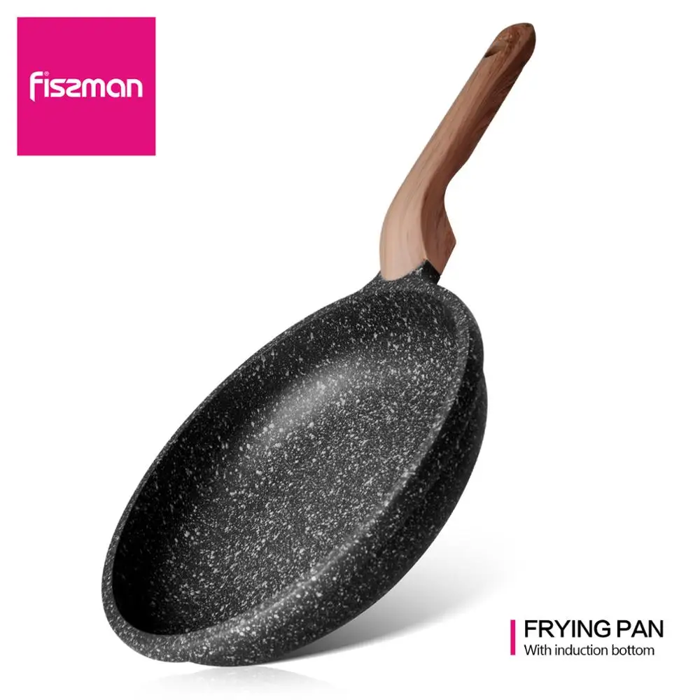 

FISSMAN Frying Pan Nonstick Thick Bottom Cooking Pan Black Mable Coating Space Stone Dots Induction Cookware for Dishwasher