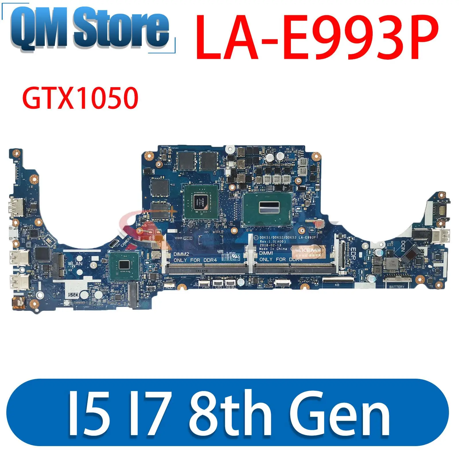 

For DELL G5 5587 G7 7588 7580 Inspiron 7577 7570 Notebook Mainboard LA-E993P with i5 i7 8th Gen CPU Motherboard GTX1050