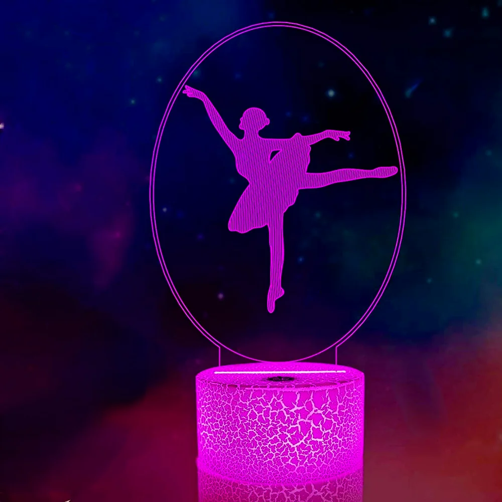 Ballett Tänzerin Nacht Licht Für Schlafzimmer Dekoration 3D Illusion Led Usb Tisch Lampe Geburtstag Weihnachten Geschenke Für Mädchen Frauen Freunde