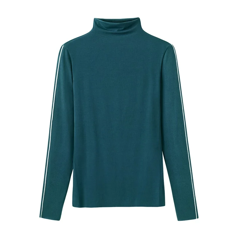 Sujiin Women Thermal Underwear Thin Warm Long Sleeve Thermal Shirt Blouse Winter Turtleneck T-shirts Top Clothes for Women 2022