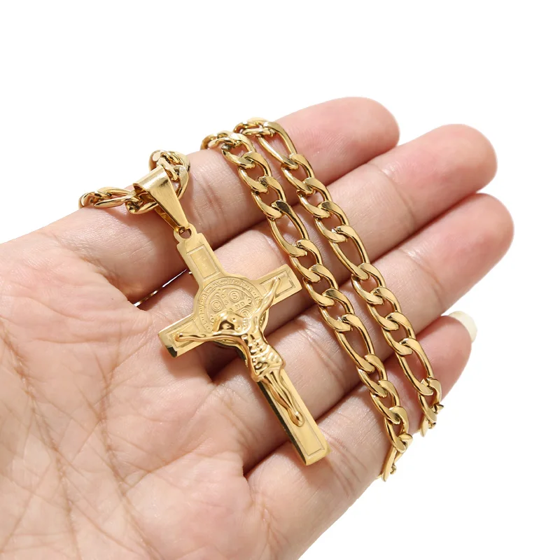 

Ожерелье с подвеской мужское из нержавеющей стали с золотым покрытием, 28 х50 мм, 24 дюйма