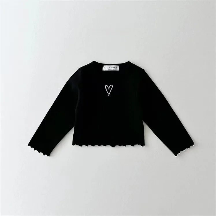 Футболка для девочки Новинка осени 2024 с длинными рукавами и изображением грибка