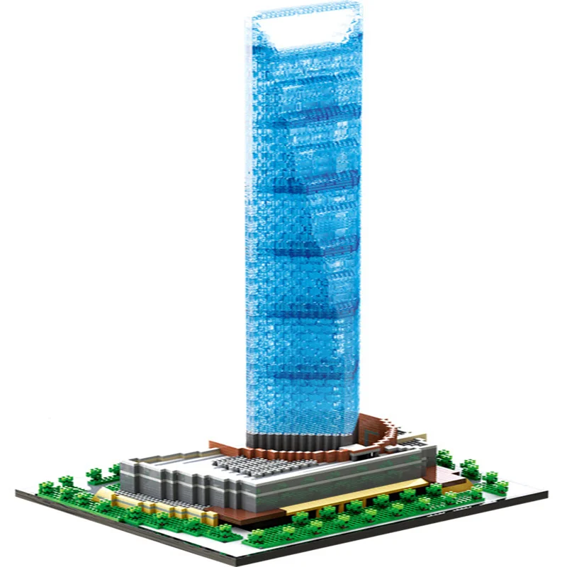 

DIY Architecture Ancient Shanghai World Financial Center Tree Mini Micro Building Blocks Bricks Educational Toys For Kids Gift