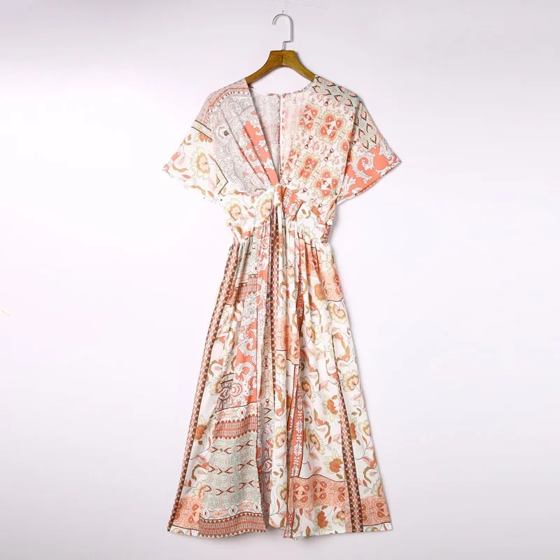 WeHello-весеннее Новое Женское Платье с принтом в богемном стиле Пляжная