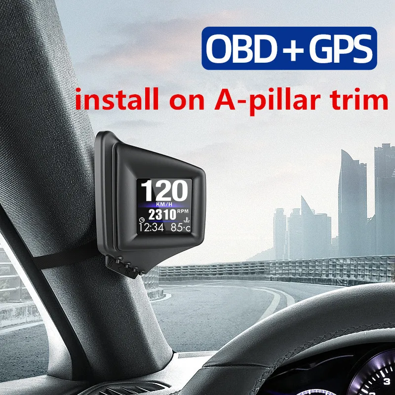 

On-board Computer A-Pillar OBD 2 + GPS Car Trim Dash Speedometer RPM Smart Gauge Unique Parts Portable Car Ornaments