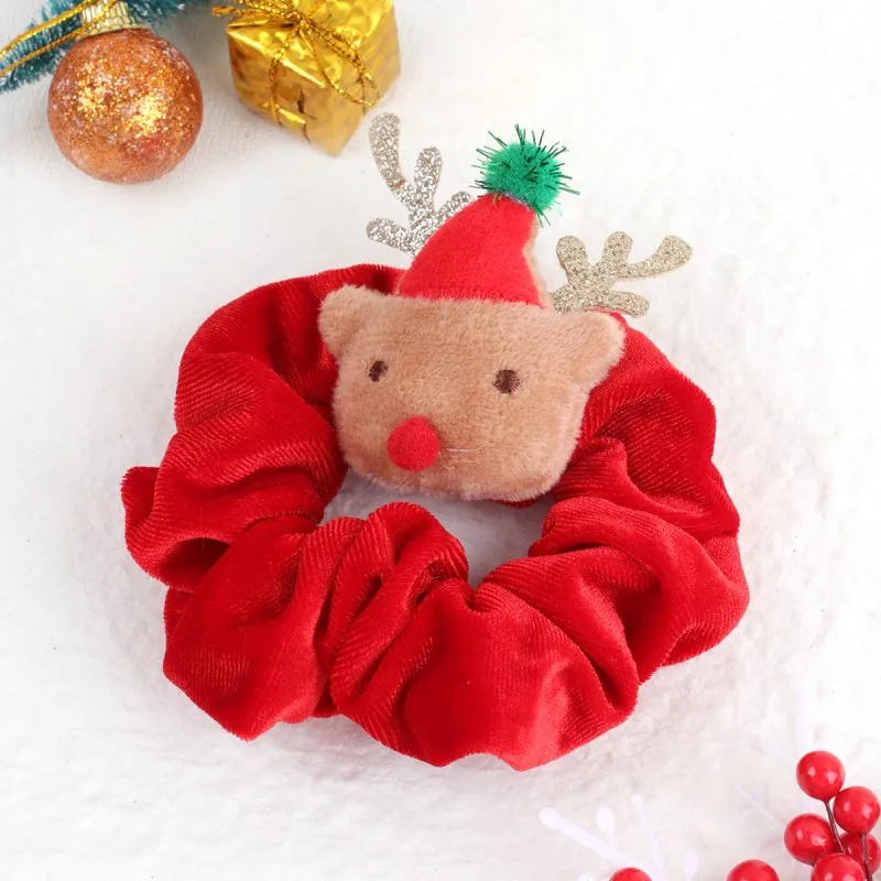 

Christmas Deer Antler Hairbands Large Intestine Ponytail Scrunchies For Women Girls Festival Velvet Elastic Hair Band Headband