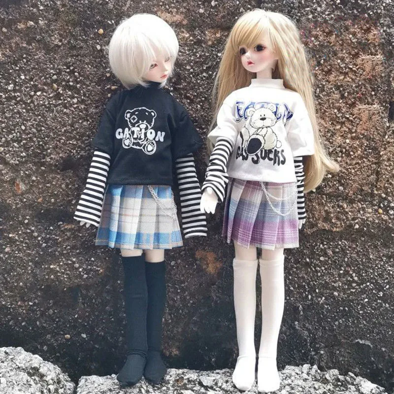 

Fashion 30/45/60cm Doll Clothes for 1/6 1/4 1/3 Bjd Doll Skirt T-shirt Clothing Diy Girl Toys Dress Up Doll Accessories, No Doll
