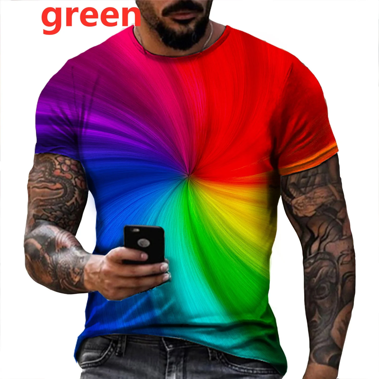 

Vertigo Hypnotic Short-sleeved Printing T Shirt Men/Women Color-blocking Tshirt Slim T-shirt Casual Top Men's Clothing