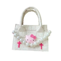 kawaii sanrios handbag hellokittys cartoon cute simple leather anime portable travel mini messenger bag girl birthday gift