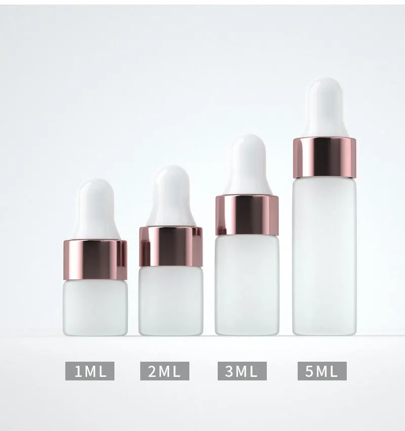 100X1/2/3/5 мл Розовые розовые золотые стеклянные бутылки с пипетками многоразовые