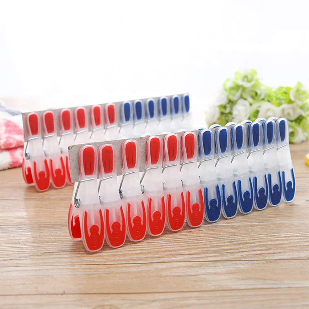 

24 Pcs Plastic Clothespins Mini Non-slip Windproof Laundry Clips Photo Clips for Underwear Socks Drying