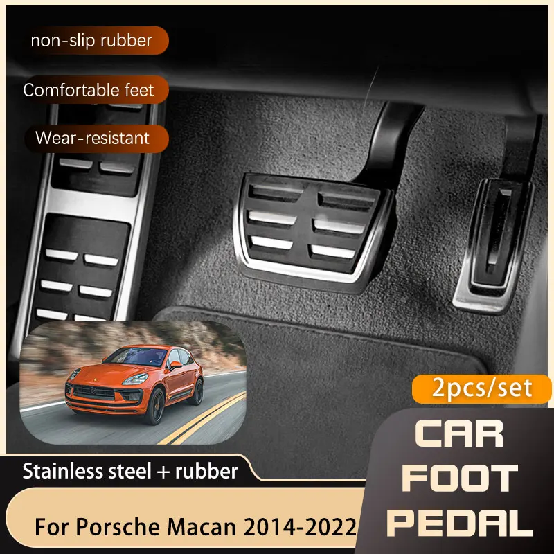 

AT MT Car Accessories Fuel Brake Footrest Pedals for Porsche Macan 2014 2015 2016 2017 2018 2019 2020 2021 2022 Non Slip Pedal